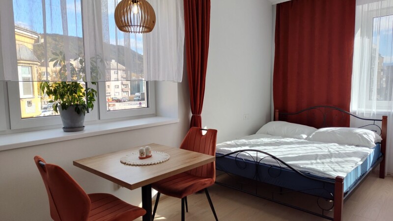 Dinning table and double-size bed